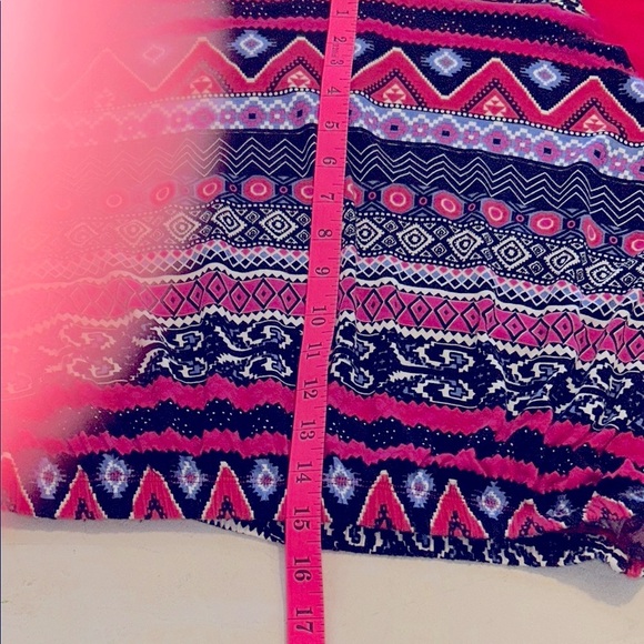 Bongo Trendy Pink & Black Boho Look Women's elastic bottom Top. Sheer arms Sz XL - Picture 9 of 14